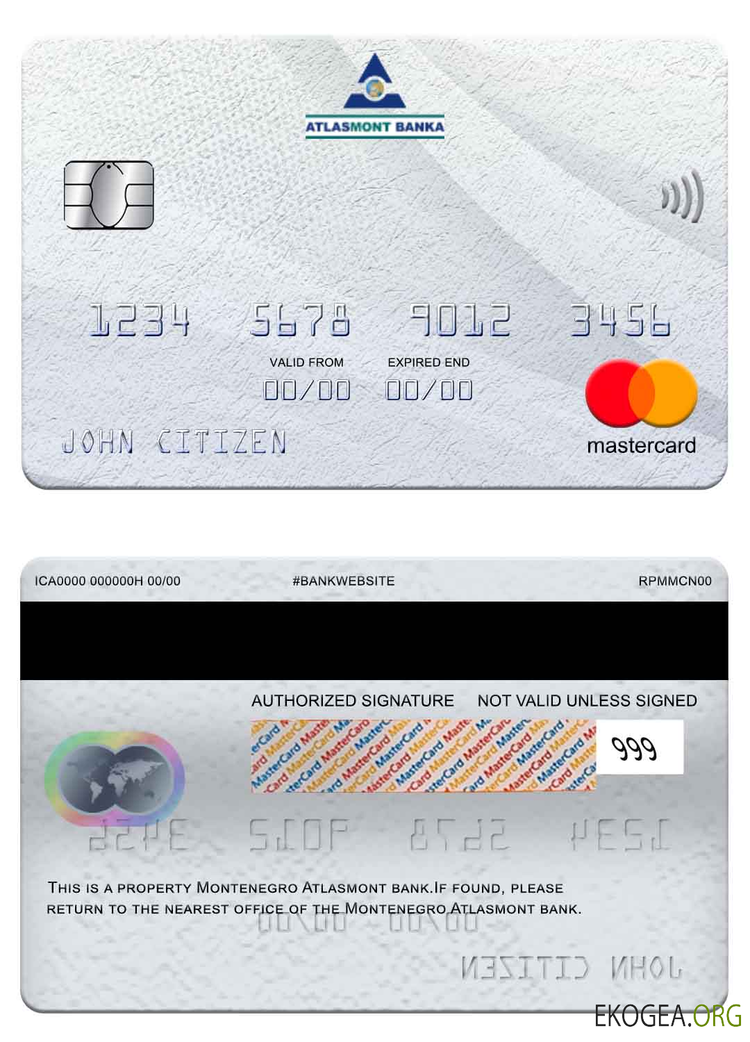 Monténégro Atlasmont Bank mastercard